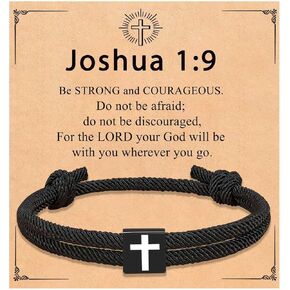 Teen Boy Gifts Cross Bracelet Men Christian Baptism Confirmation First 1st Communion Religious Kindergarten College Graduation Birthday Gifts for Teenage Boys Him Kids 8 12 14 16 18 13 15 Year Old