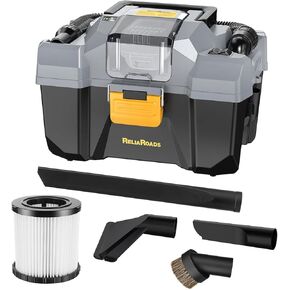 20V Cordless Vacuum Cleaner-Wet/Dry Shop Vac,2.6 Gallon Capacity,Compatible with DeWALT Batteries (Battery Not Included),Ideal for Cleaning Car,Home Spaces,and Workshops RCSV-20