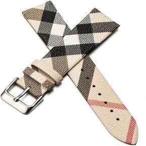 Replacement 20MM Compatible For Burberry Leather Watch Band Strap NEW
