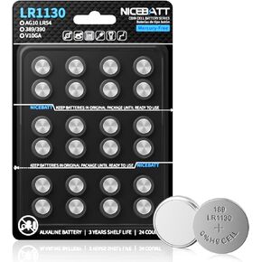 LR1130 AG10 Battery 24 Pack, 1.5V Long-Lasting 189 389 LR54 V10GA Alkaline Button Cell Batteries