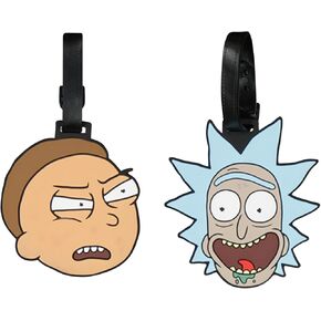 FUL Rick and Morty 2-Piece Suitcase ID Tag Set with Adjustable Straps, Multi