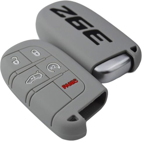 392 Silicone Key Fob Cover for Dodge Charger Challenger SRT Hornet R/T Dart Durango Journey and Jeep Cherokee Compass Renegade Chrysler 300 Keyless 5 Buttons Case Accessories in Saudi Arabia