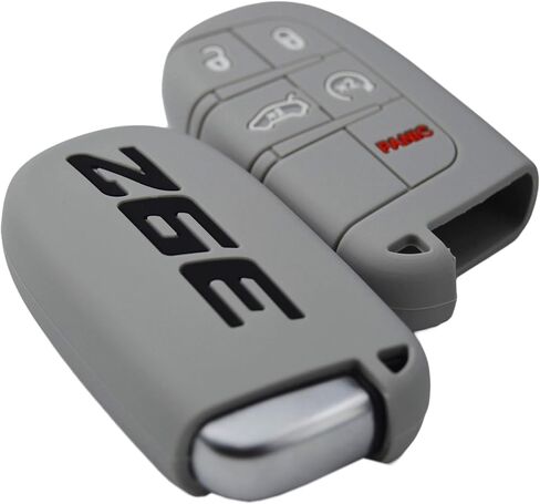 392 Silicone Key Fob Cover for Dodge Charger Challenger SRT Hornet R/T Dart Durango Journey and Jeep Cherokee Compass Renegade Chrysler 300 Keyless 5 Buttons Case Accessories in Saudi Arabia