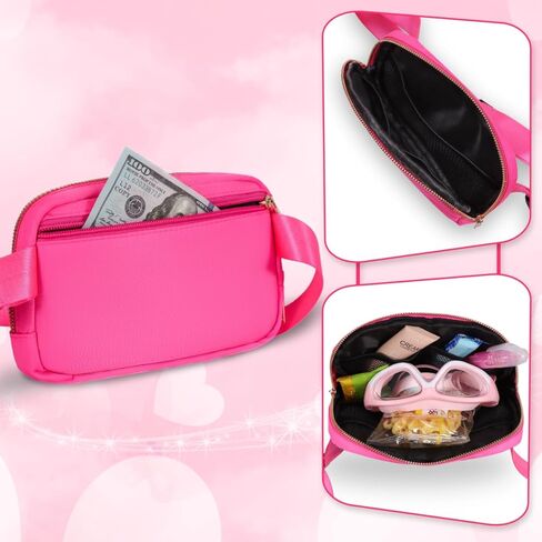 Fanny Pack For Girls Pink Kid Crossbody Bag Chenille M Letter Preppy Belt Bag, Christmas Birthday Graduation Gifts For Girl Teen Daughter Sister, Personalized Nylon Fanny Packs in Saudi Arabia