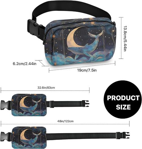 Whale Fanny Pack for Women Belt Bag Lightweight Waist Bags Waterproof Purse with Adjustable Straps Wallet Casual Presents Travel Workout in Kuwait