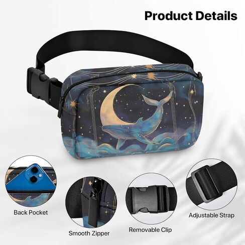 Whale Fanny Pack for Women Belt Bag Lightweight Waist Bags Waterproof Purse with Adjustable Straps Wallet Casual Presents Travel Workout in Kuwait