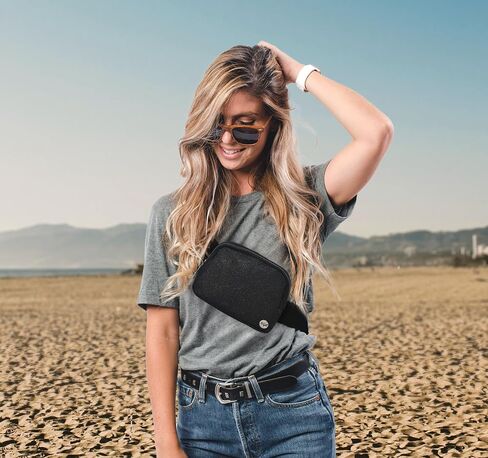 NGIL Mini Belt Bag for Women Crossbody Pack Waist Bag FannyPack with Adjustable Strap Crossbody Pouch for Traveling, Hiking (Glitter-Black) in Saudi Arabia