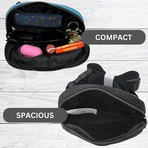 NGIL Mini Belt Bag for Women Crossbody Pack Waist Bag FannyPack with Adjustable Strap Crossbody Pouch for Traveling, Hiking (Glitter-Black) in Saudi Arabia
