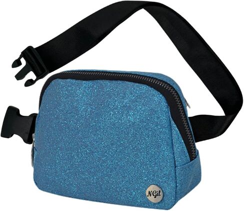 NGIL Mini Belt Bag for Women Crossbody Pack Waist Bag FannyPack with Adjustable Strap Crossbody Pouch for Traveling, Hiking (Glitter-Black) in Saudi Arabia