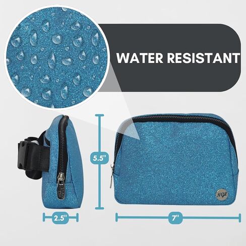 NGIL Mini Belt Bag for Women Crossbody Pack Waist Bag FannyPack with Adjustable Strap Crossbody Pouch for Traveling, Hiking (Glitter-Black) in Saudi Arabia