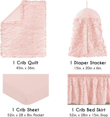 Sweet Jojo Designs Shabby Chic Butterfly Girl Baby Crib Bedding Set Infant Nursery Room Blanket Fitted Sheet Skirt Diaper Stacker 4p Blush Pink Lavender Purple White Pastel Lilac Watercolor Pattern in Saudi Arabia