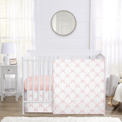 Sweet Jojo Designs Shabby Chic Butterfly Girl Baby Crib Bedding Set Infant Nursery Room Blanket Fitted Sheet Skirt Diaper Stacker 4p Blush Pink Lavender Purple White Pastel Lilac Watercolor Pattern in Saudi Arabia