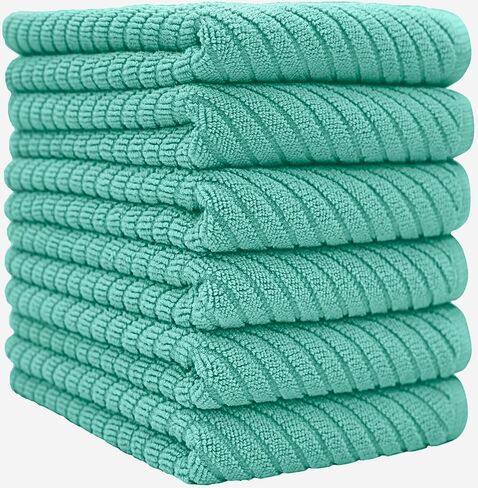 مناشف مطبخ فاخرة (16 بوصة × 25 بوصة، 6 عبوات) | فوط مطبخ قطنية كبيرة | مناشف الأطباق | تصميم نسج قطري | مجموعة مناشف شاي عالية الامتصاص بوزن 445 جرامًا لكل متر مربع مع حلقة تعليق | أحمر in Kuwait