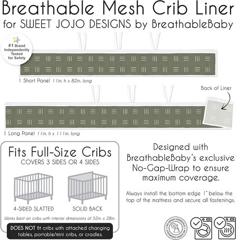 Sweet Jojo Designs + BreathableBaby Bohemian Boho Chic Boy Girl Gender Neutral Breathable Mesh Crib Liner Baby Infant Solid Taupe Ivory Linen Farmhouse Shabby Modern Geometric Arrows in Saudi Arabia