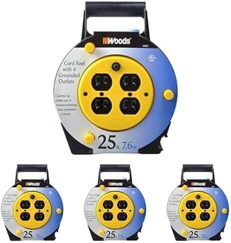 بكرة سلك تمديد من وودز 4907 مع 4 منافذ 16/3 SJTW وقاطع دائرة 12A؛ 25 قدم in Kuwait