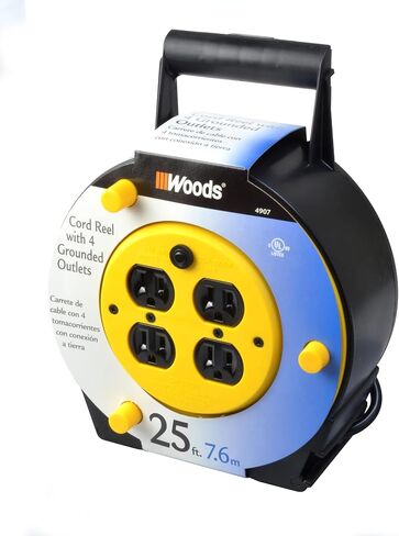 بكرة سلك تمديد من وودز 4907 مع 4 منافذ 16/3 SJTW وقاطع دائرة 12A؛ 25 قدم in Kuwait