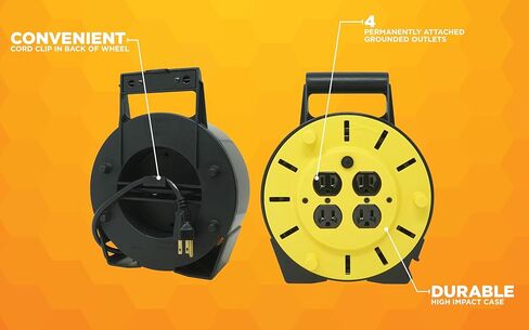 بكرة سلك تمديد من وودز 4907 مع 4 منافذ 16/3 SJTW وقاطع دائرة 12A؛ 25 قدم in Kuwait