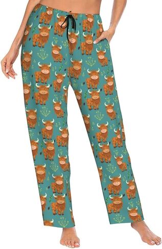 Women Comfy Pajama Pants Stretch Sleepwear Lounge Pants With Pockets & Drawstring in Saudi Arabia