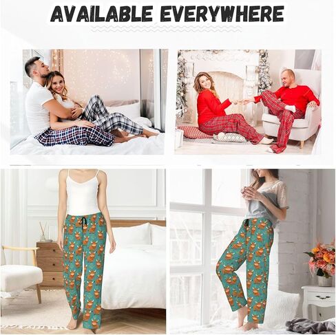 Women Comfy Pajama Pants Stretch Sleepwear Lounge Pants With Pockets & Drawstring in Saudi Arabia