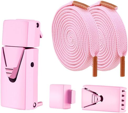 No Tie Elastic Flat Shoe laces with Colored Metal Buckle for Adults Kids Tieless Shoelaces for Sneakers Hiking walking in Kuwait