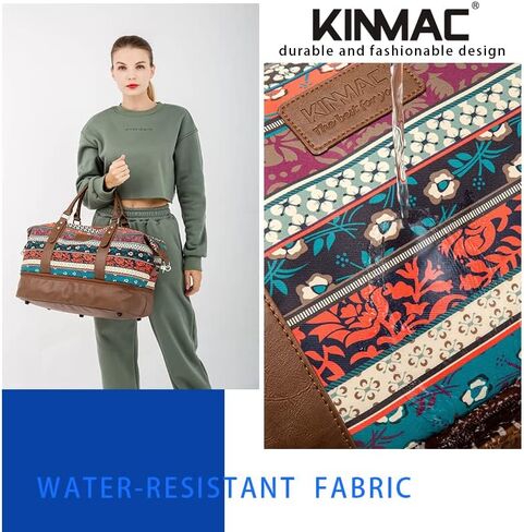 Kinmac Garment Bag with Shoes Compartment,Duffel Bag For Travel,Sports Gym Yoga Duffel Bag Weekender Overnight Totes Bag (Bohemian) in Saudi Arabia