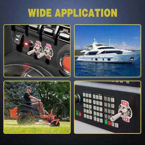 Nilight 4pin reversive polarity تبديل التبديل 2pcs 12 فولت مفاتيح موسيقى الروك 30a على Off on dpdt 3 position cap boot cap cap captic control w/14 gauge wires in Kuwait