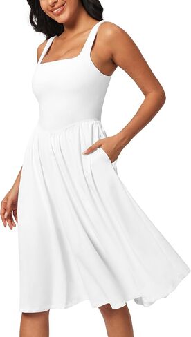 Iuga Sundresses for Women 2025 فستان صيفي مع بنيت في شورتات وبيرا سباغيتي حزام MIDI in Saudi Arabia