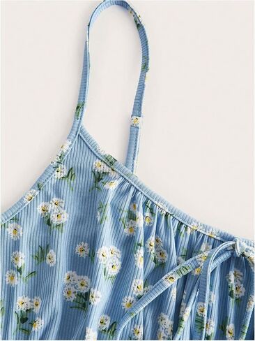Verdusa Women's Plus Size Floral Boho Sundress Bow Tie Mini Cami Dress Holiday Flowy Dress in Saudi Arabia