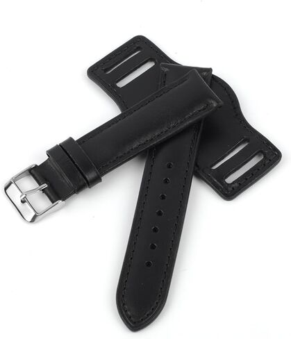 Onthelevel Leather Cuff Watch Strap 18mm 19mm 20mm 21mm 22mm Vintage Genuine Leather Bund Watch Band with Mat for Men in Saudi Arabia