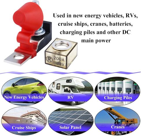 200Amp MRBF Terminal Block Fuse Holder Single Stud 5/16" (M8) Compact Rated Battery Fuse Fit for Boat Truck RV Construction Vehicles in Saudi Arabia