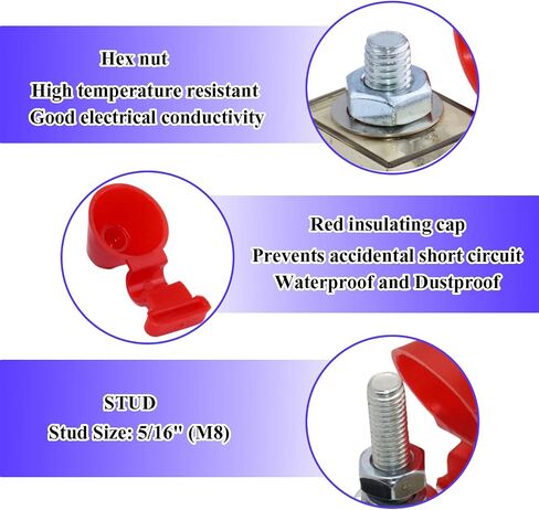 200Amp MRBF Terminal Block Fuse Holder Single Stud 5/16" (M8) Compact Rated Battery Fuse Fit for Boat Truck RV Construction Vehicles in Saudi Arabia