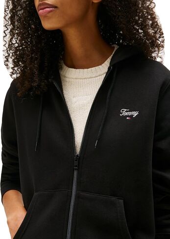 Tommy Jeans Women's Medium Weight Zip Up Hoodie with Script Logo and Drawstring in Saudi Arabia