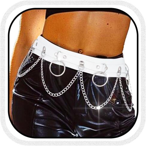 COSYDAYS Punk Waist Chain Belt Black Leather Belly Chain Gothic Body Accessories for Women in Saudi Arabia