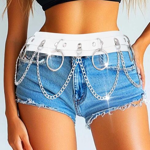 COSYDAYS Punk Waist Chain Belt Black Leather Belly Chain Gothic Body Accessories for Women in Saudi Arabia
