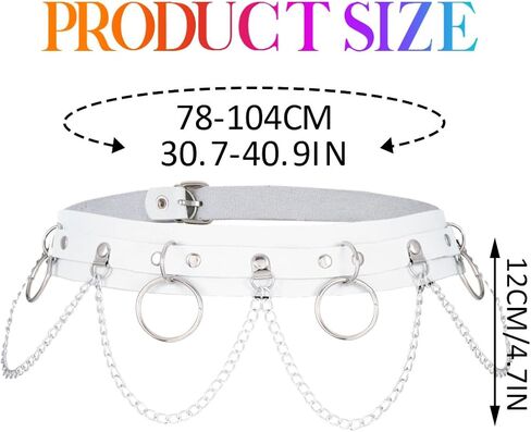 COSYDAYS Punk Waist Chain Belt Black Leather Belly Chain Gothic Body Accessories for Women in Saudi Arabia
