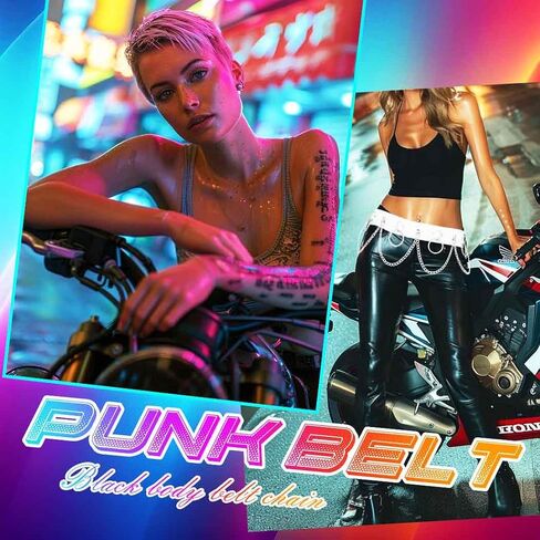 COSYDAYS Punk Waist Chain Belt Black Leather Belly Chain Gothic Body Accessories for Women in Saudi Arabia
