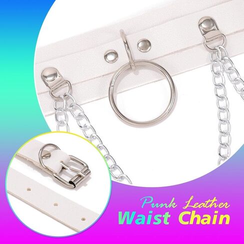 COSYDAYS Punk Waist Chain Belt Black Leather Belly Chain Gothic Body Accessories for Women in Saudi Arabia