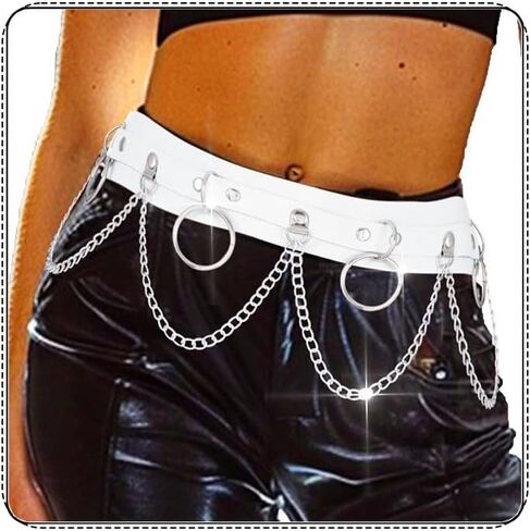 COSYDAYS Punk Waist Chain Belt Black Leather Belly Chain Gothic Body Accessories for Women in Saudi Arabia