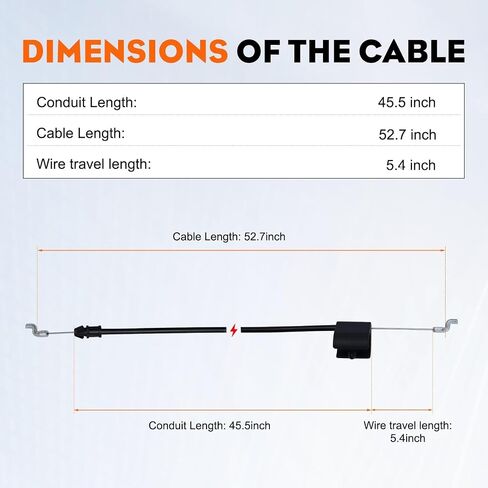 Hipa 532427497 Drive Control Cable for Husq Craftsman HU800AWD HU725AWD HU775H 7021 RC 7021 RH Lawn Mower Walk Behind Mower Push Mower Throttle Control Cable Replace 197740 532197740 427497 in Kuwait