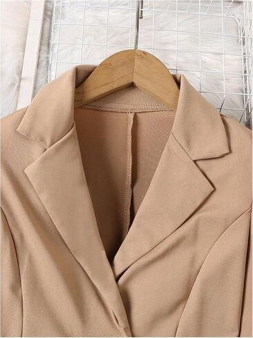 Oyoangle Girl's 2 Outfits Butting Button Butting Hull Hend Puff Long Sleeve Blazer and Flare Long Pants in Saudi Arabia