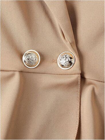 Oyoangle Girl's 2 Outfits Butting Button Butting Hull Hend Puff Long Sleeve Blazer and Flare Long Pants in Saudi Arabia