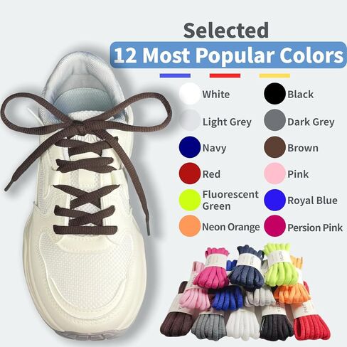3 Pairs 1/4" Oval Athletic Shoelaces Half Round Shoe Laces for Sneakers Sports Running Shoes in Saudi Arabia
