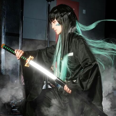 Anime Cosplay Costume for Kids, Tanjiro Muichiro Role Play Outfit Full Set for Boys and Girls Halloween in Saudi Arabia