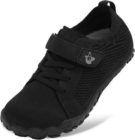 LeIsfIt Kids Barefoot Shoes Boys Girls Wide Toe Box Zero Drop Sneakers | Breathable Knit Upper, Hook and Loop Closure, Anti-Slip Outsole, Reinforced Toe, Minimalist, Hiking, Climbing, Outdoor in Kuwait