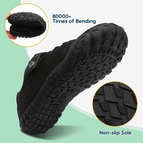 LeIsfIt Kids Barefoot Shoes Boys Girls Wide Toe Box Zero Drop Sneakers | Breathable Knit Upper, Hook and Loop Closure, Anti-Slip Outsole, Reinforced Toe, Minimalist, Hiking, Climbing, Outdoor in Kuwait