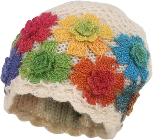 CORIRESHA Women's Boho Crochet Flower Beanie Handmade Cotton Hollow Out Y2k Summer Hat in Saudi Arabia