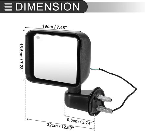 Motoforti Pair Driver and Passenger Side Mirror, Power Heated Rear View Mirrors Black Left Right Manual Fold Fit for Jeep Wrangler 2015 2016 2017 2018 in Saudi Arabia