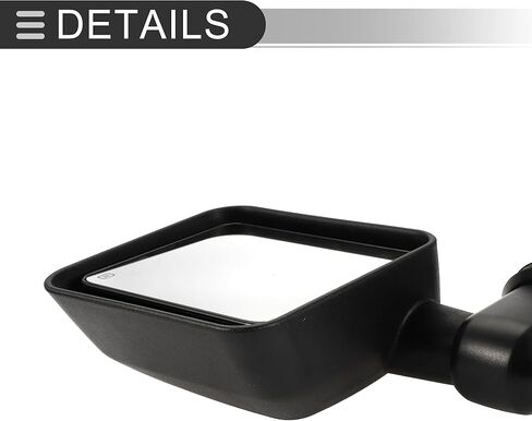 Motoforti Pair Driver and Passenger Side Mirror, Power Heated Rear View Mirrors Black Left Right Manual Fold Fit for Jeep Wrangler 2015 2016 2017 2018 in Kuwait