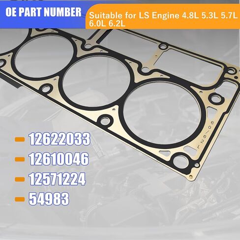 2 PCS 5 طبقة MLS محرك الأسطوانة حشيات الرأس متوافقة مع Chevy Corvette Camaro GMC Buick Cadillac CTS 6.0L 6.2L للمحرك LS2 LS9 LQ4 LQ9 L99 L76 L77 L96 L96 L94 in Kuwait