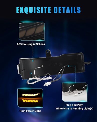 LED Sequential Switchback Side Mirror Marker Lights for Dodge Ram 1500 2019-2024 Blinker Indicator, [Newly Modern Upgrade] Smoked Lens White Daytime Running Light, Amber Turn Signal Light, 2PCS in Kuwait